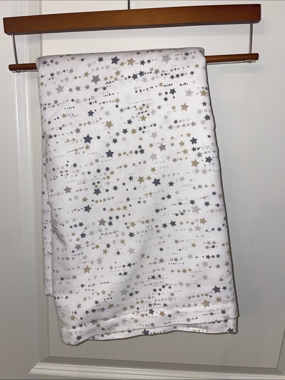 kate spade White Shower Curtain with Gold and Gray Star Print